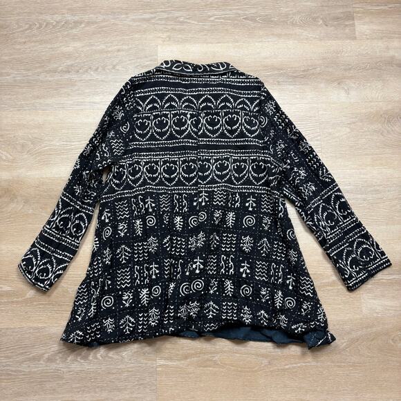 Tulip Art-To-Wear Pattern Button Sweater Women’s L Color Black/Gray - Picture 9 of 10